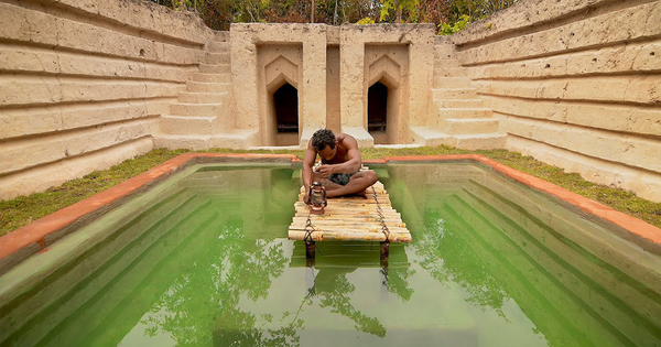 underground swimming pool and house